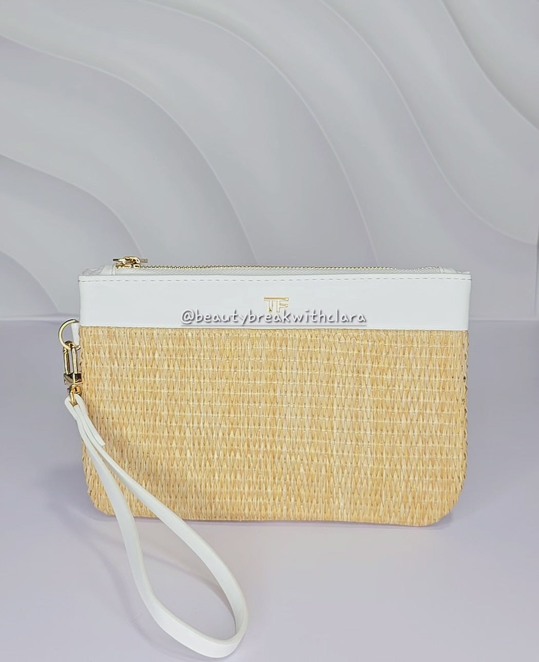 Tom Ford White Raffia Pouch