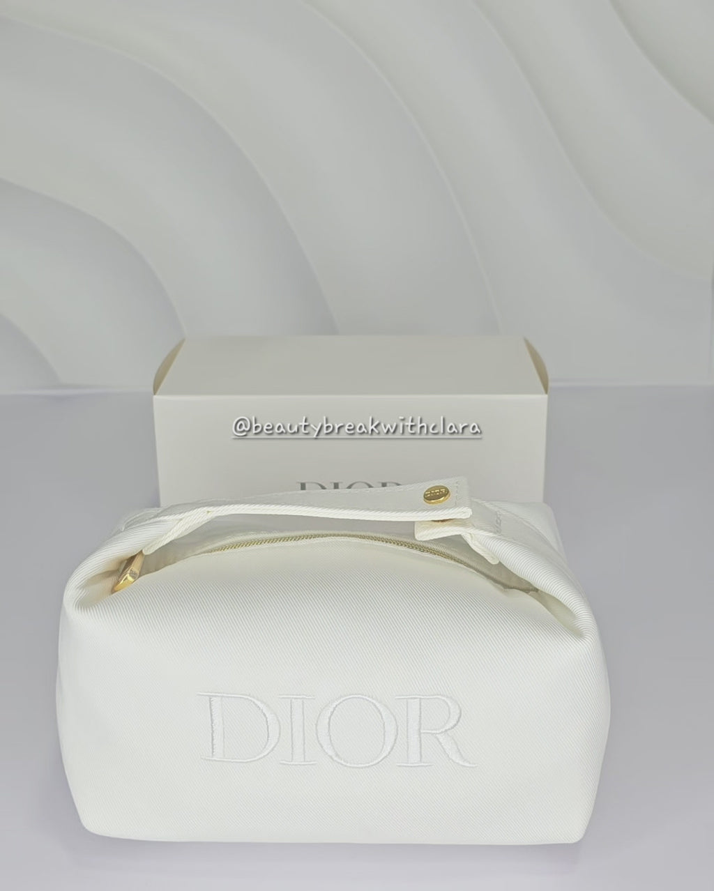 Dior White Cosmetic Bag (with box)
