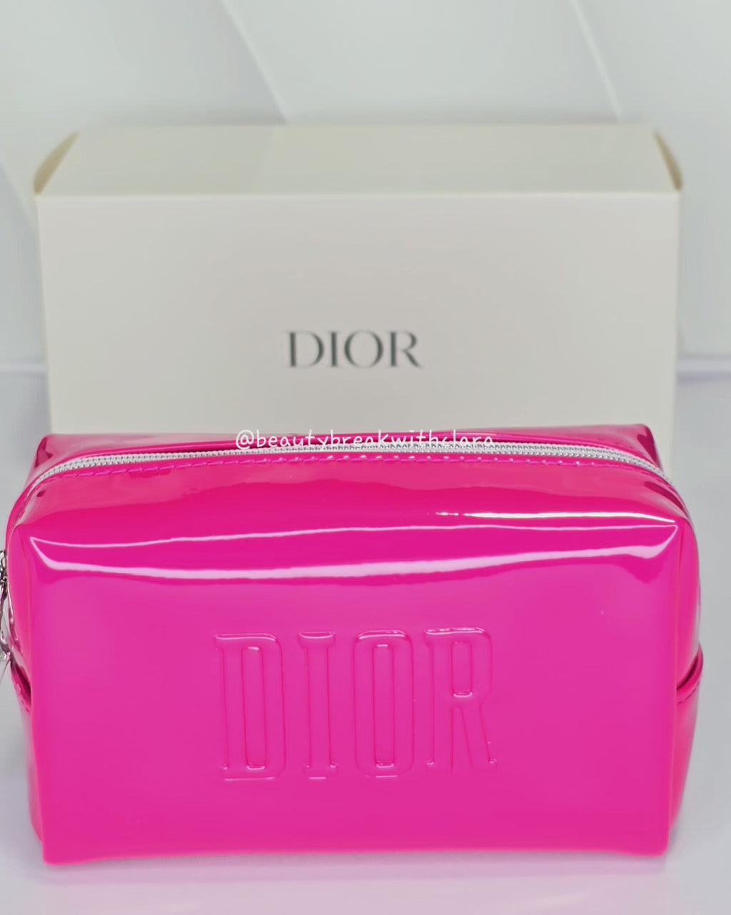 Dior Fuchsia Pink Cosmetic Pouch (with box)