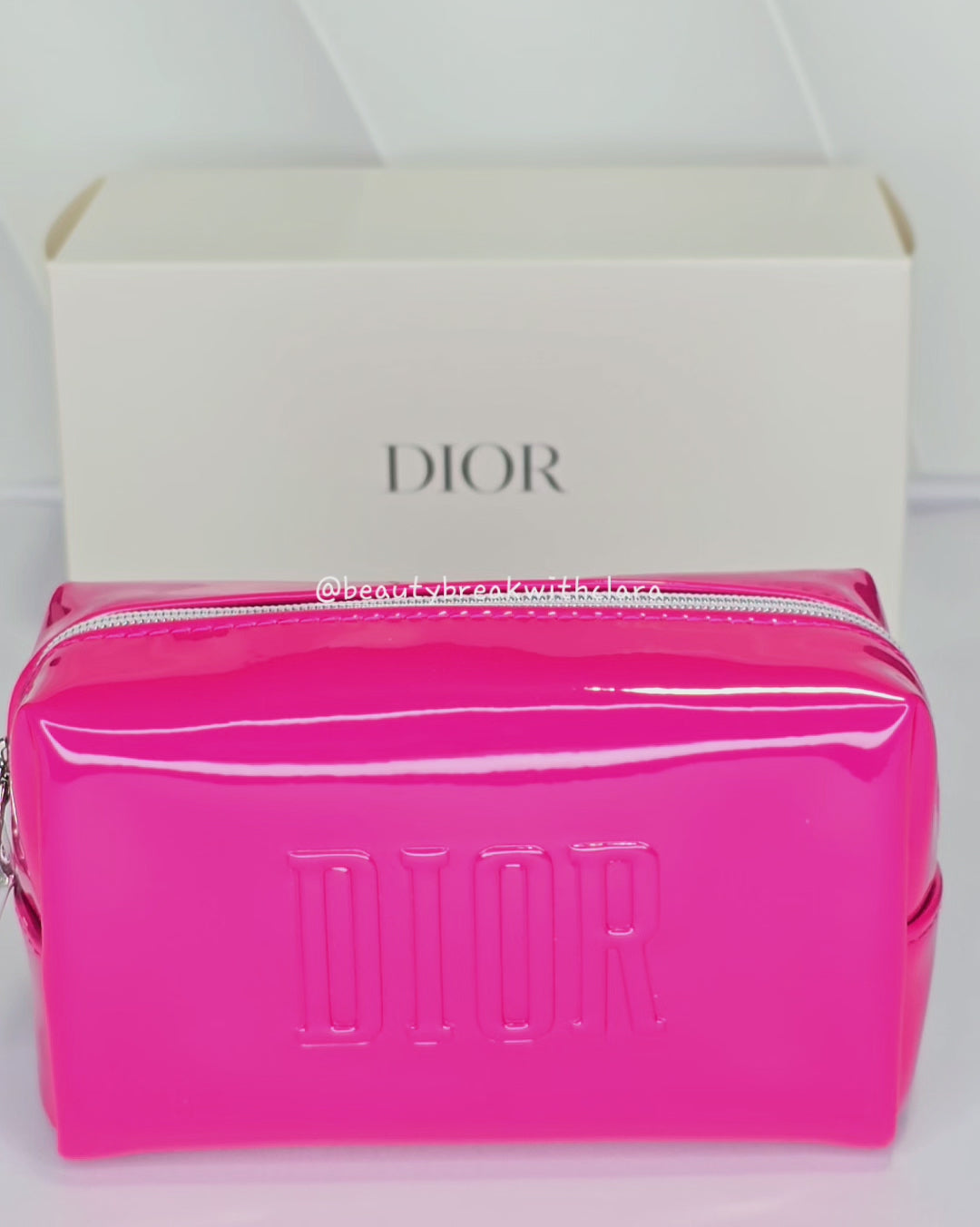 Dior Fuchsia Pink Cosmetic Pouch (with box)