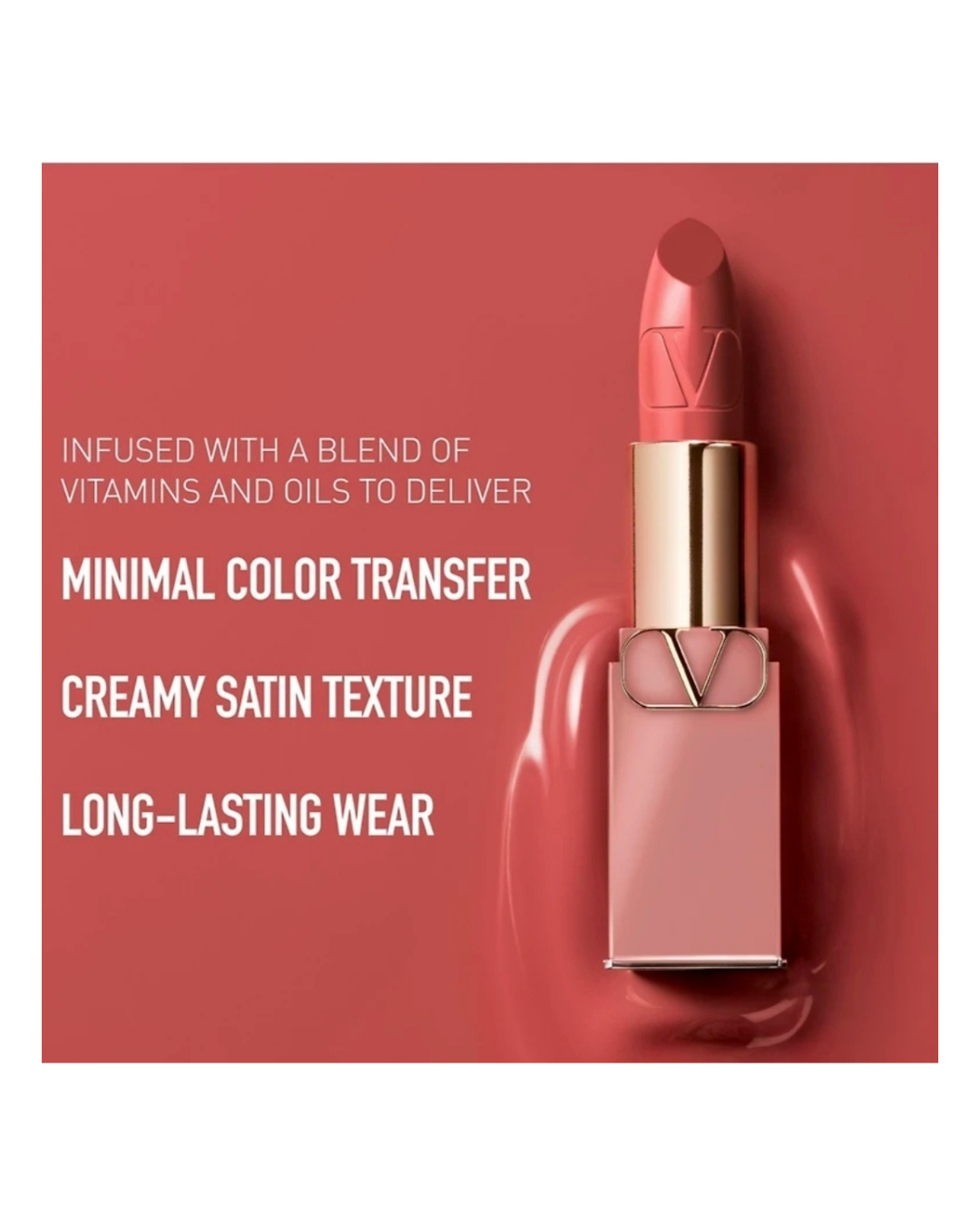 Valentino Rosso Striking Satin Lip Color in 100R Roman Grace Mini 1g
