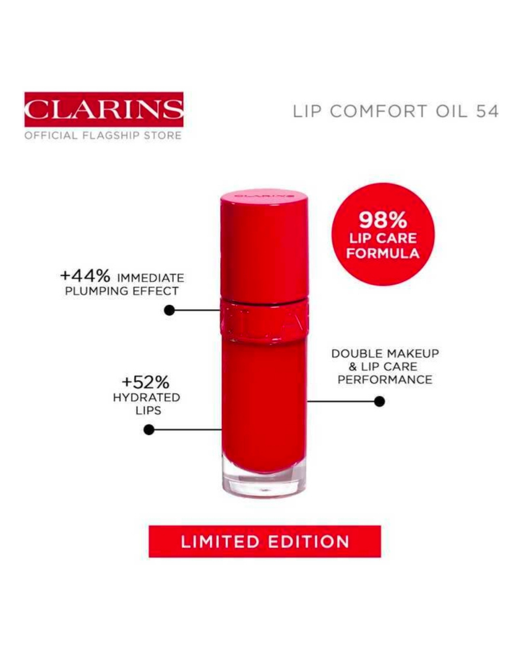 Clarins Lip Comfort Oil in 54 Iconic Red (Limited Edition)