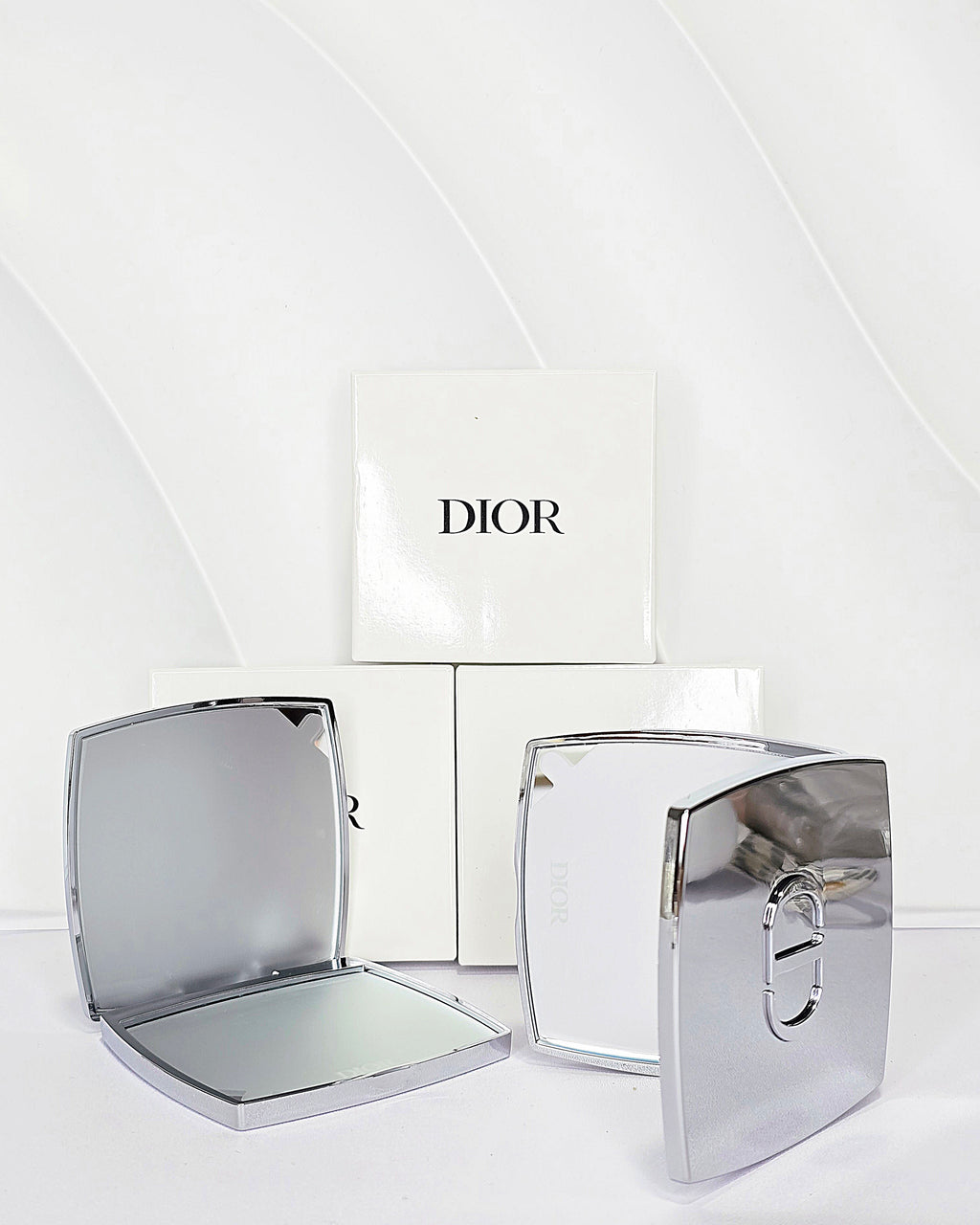 Dior Silver Compact Mirror (with box)