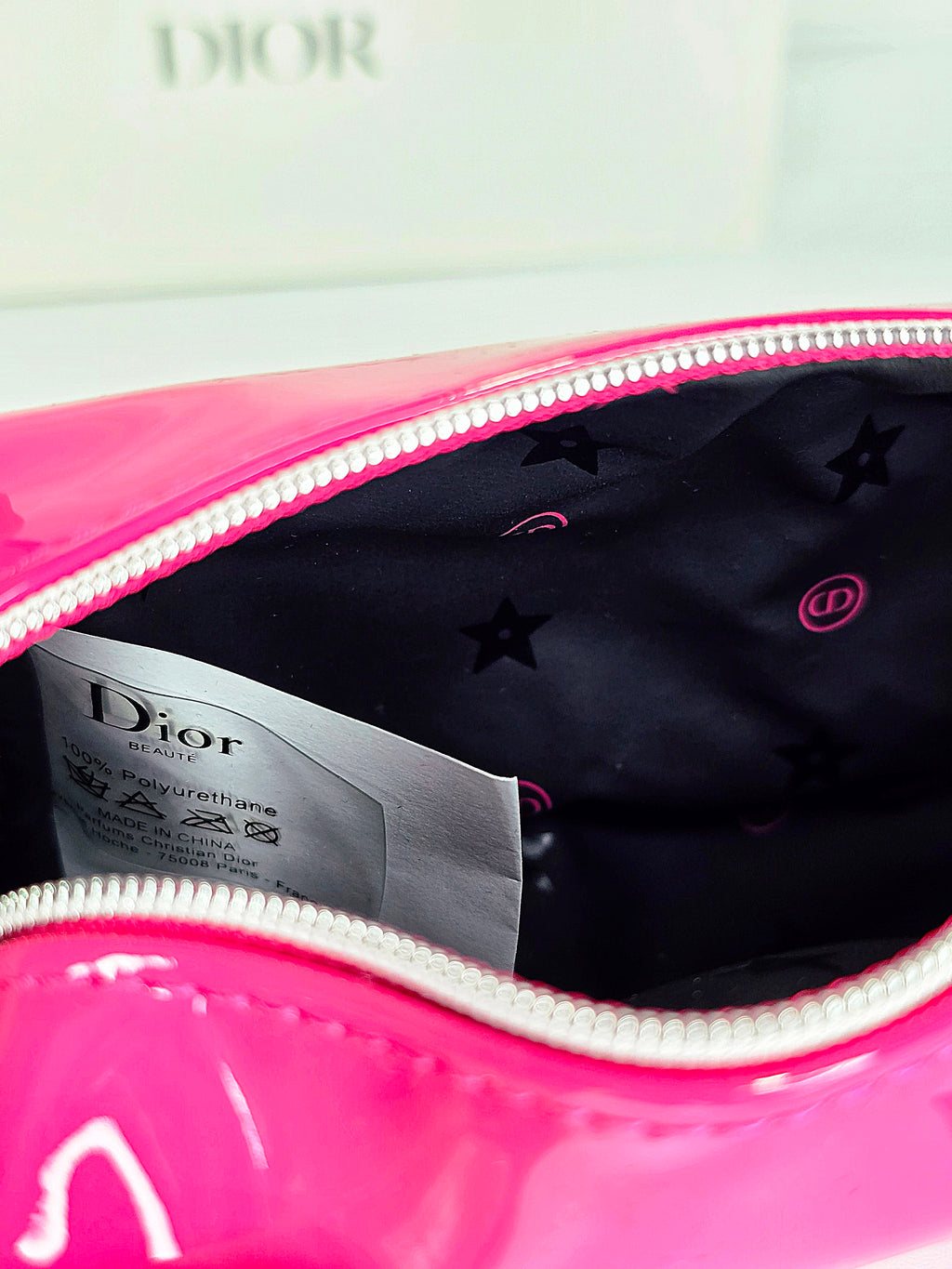 Dior Fuchsia Pink Cosmetic Pouch (with box)