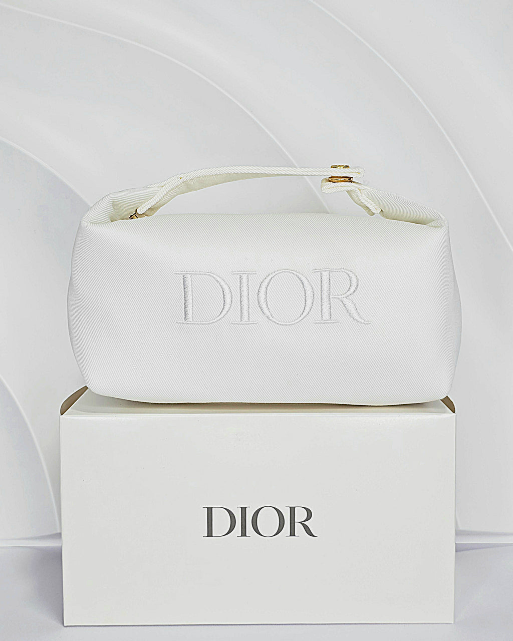 Dior White Cosmetic Bag (with box)