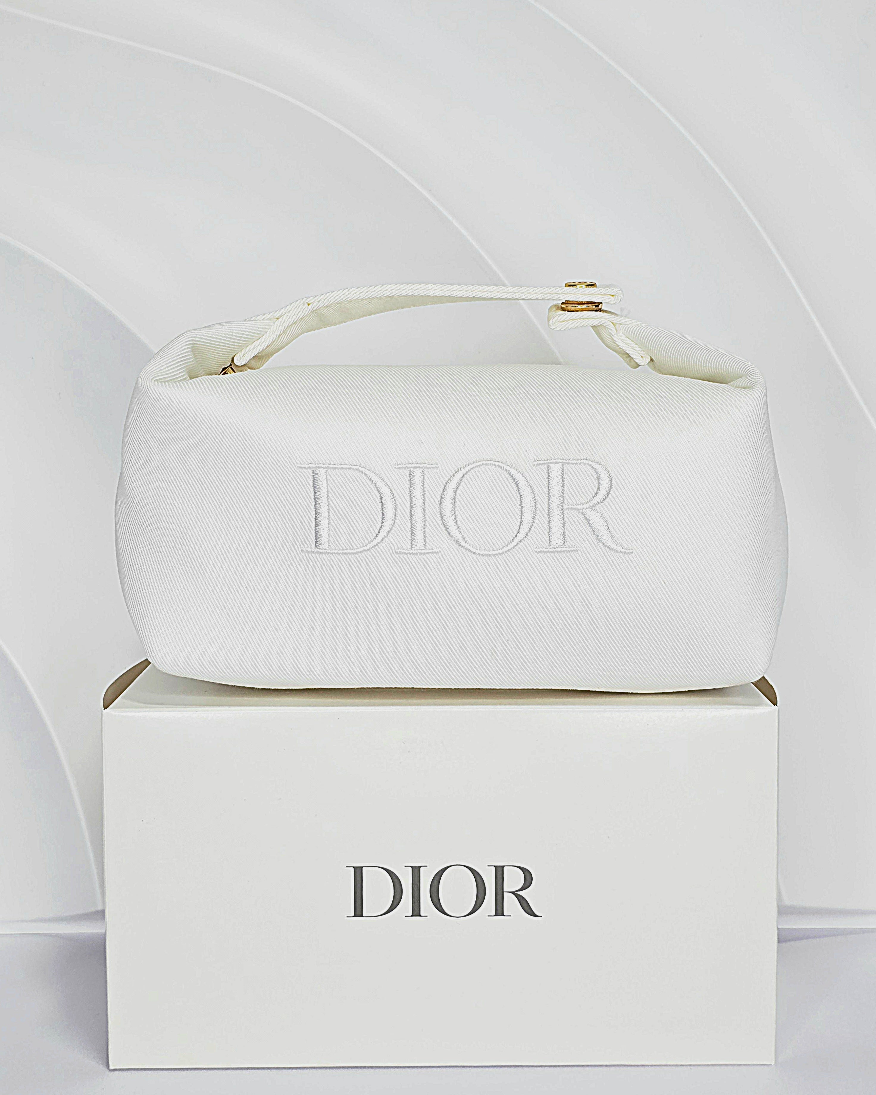 Dior White Cosmetic Bag (with box)