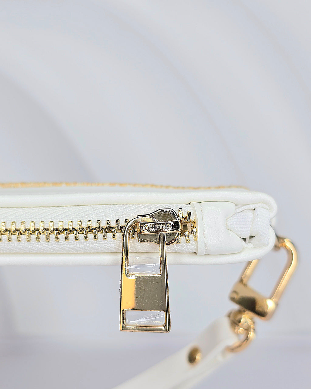 Tom Ford White Raffia Pouch