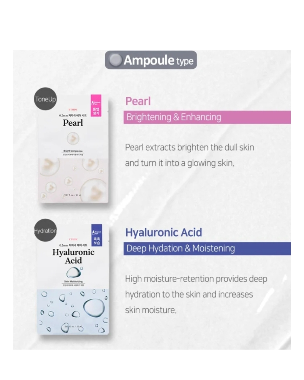 Etude Hyaluronic Acid Skin Moisturizing Mask 20ml