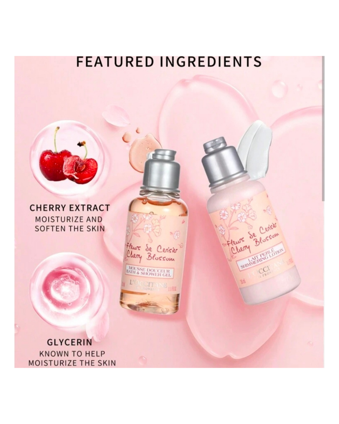 L'occitane Cherry Blossom Bath & Shower Gel 35ml