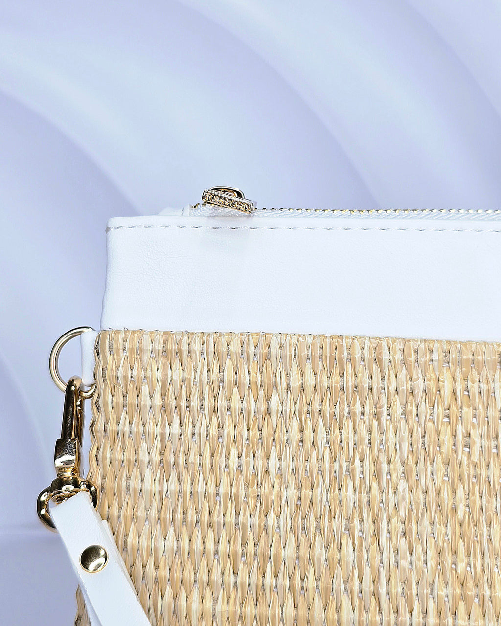 Tom Ford White Raffia Pouch
