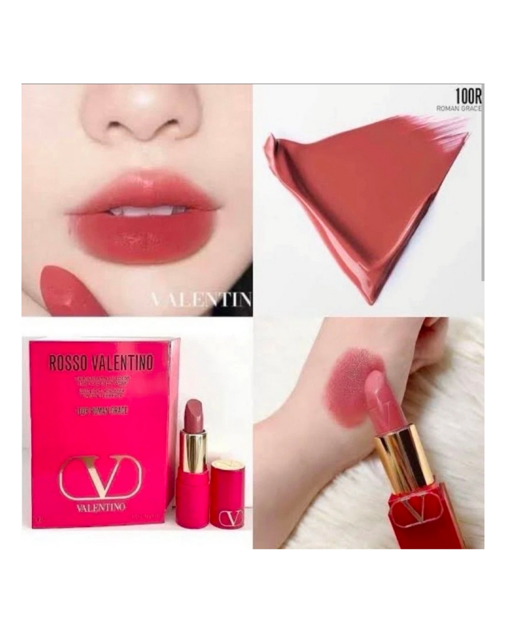 Valentino Rosso Striking Satin Lip Color in 100R Roman Grace Mini 1g